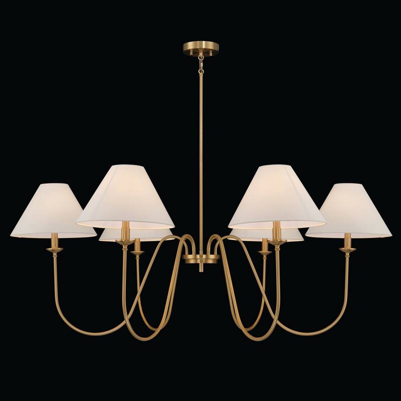 Acroma 6-light Black/Glod Chandelier with Fabric Shade