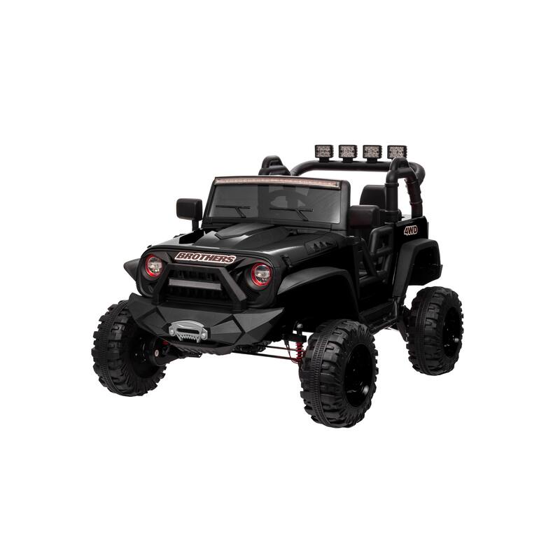 Powerful 24V Electric Car for Kids with Adjustable Speed and Manual Modes - Black