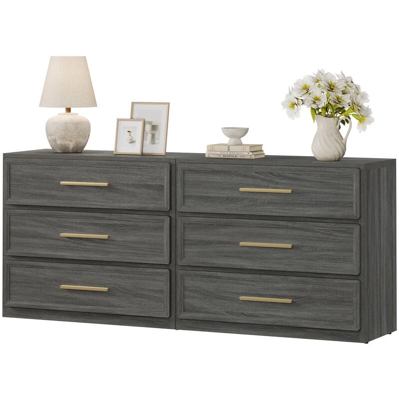 Gold-Accent 3-Drawer Nightstand: Multi-Use for Bedrooms, Guest Rooms & Dressers