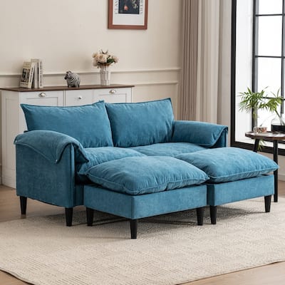 69" Convertible Modular Sofa 2 Seater with Ottoman and Storage