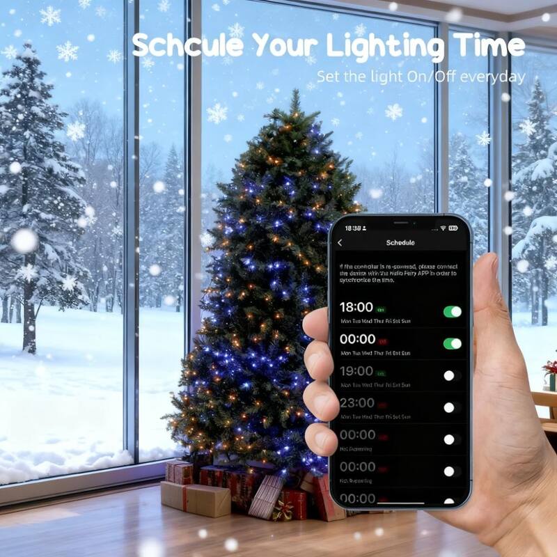 9ft Pre Lit Christmas Tree with LED Lights Music Sync and Mobile App Control - Green