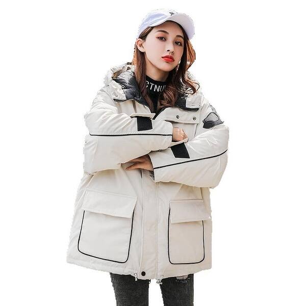 Shop 2019 Winter Loose Cotton Jacket Middle School Students Long