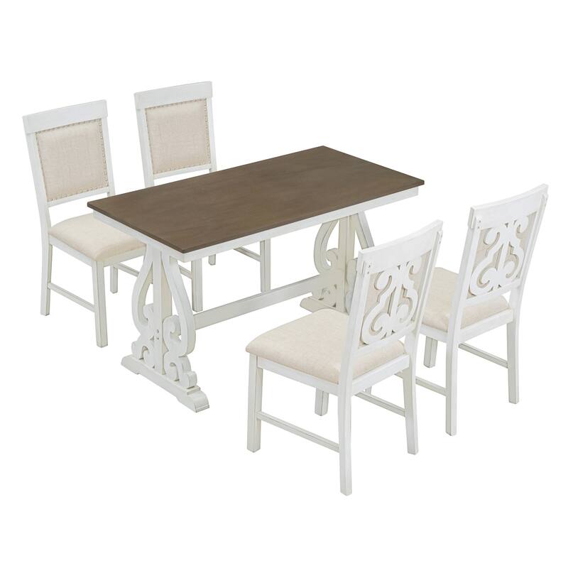 5-Piece Retro Dining Set - White