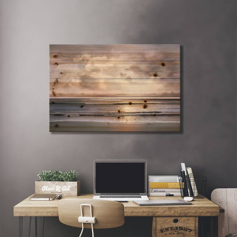 Velvet Beach Print On Wood by Mike Calascibetta - Multi-Color