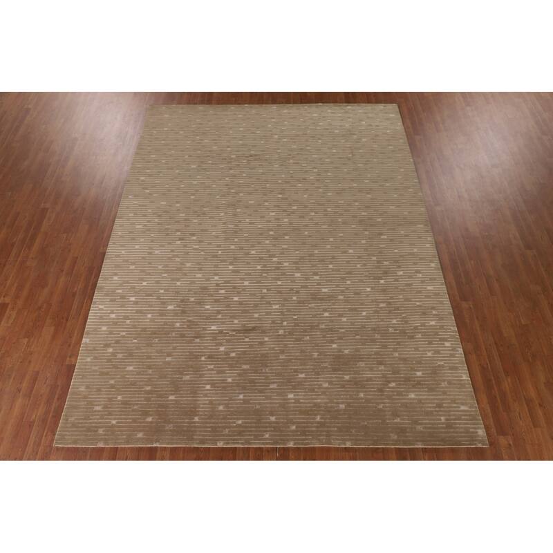 Nepalese Modern Area Rug Hand-Knotted Wool Carpet - 9'3" x 11'10"