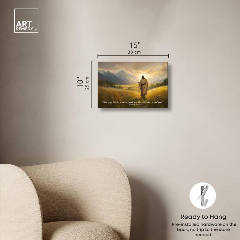 Give Your Burdens Canvas by Art Remedy, Gallery Wrapped