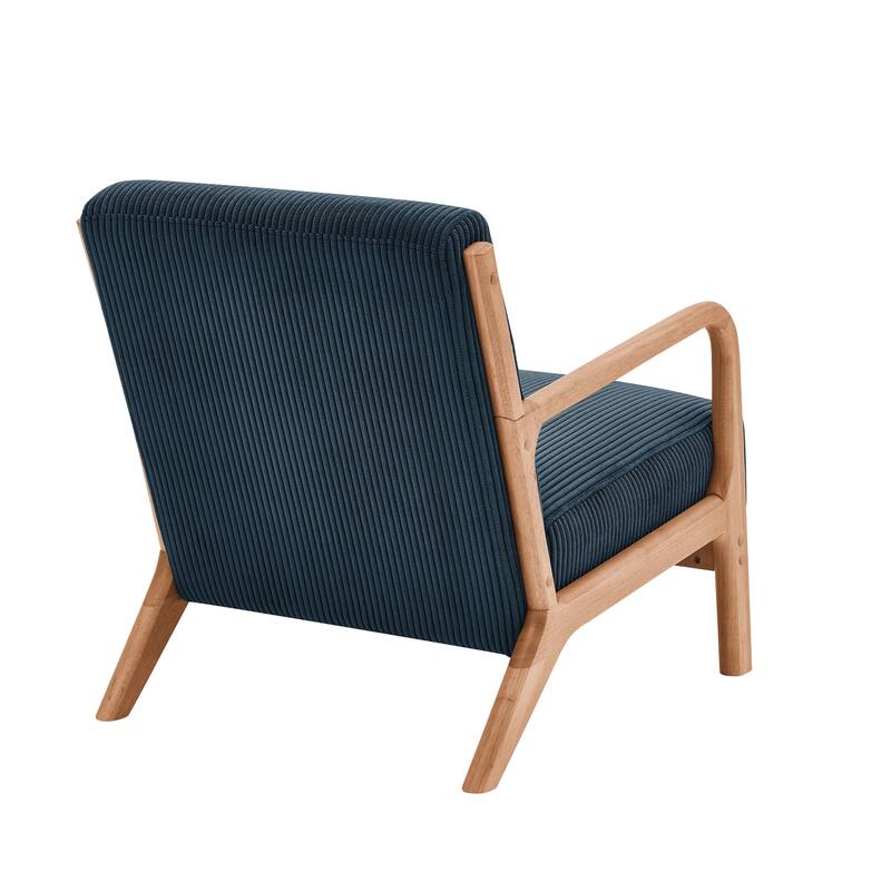 Lounge Chair with Wooden Frame - 32.25" D x 26" W x 30.5" H