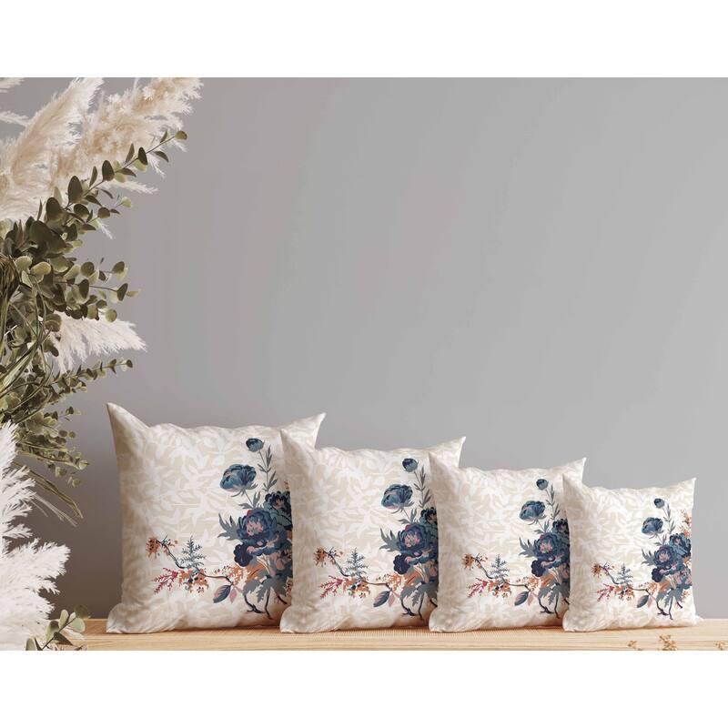 Opulent Orchid Roses Faux Suede Reversible Throw Pillow Light and Orange