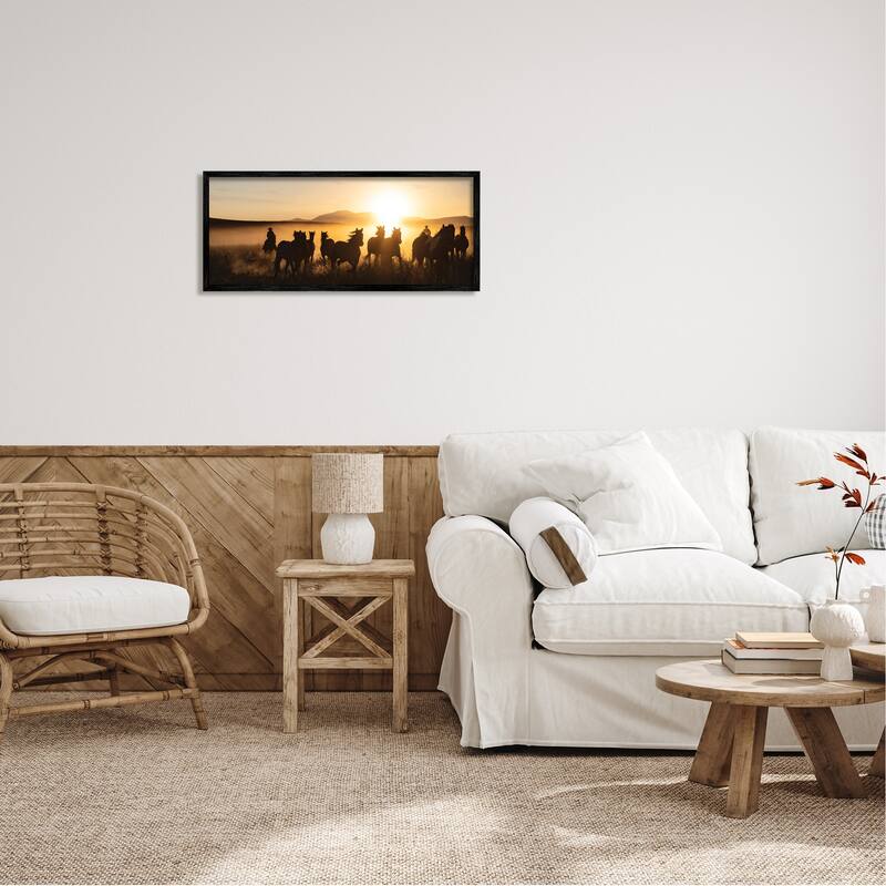 Stupell Sunlit Cowboys & Horses Framed Giclee Art Design by PBurchettePhoto