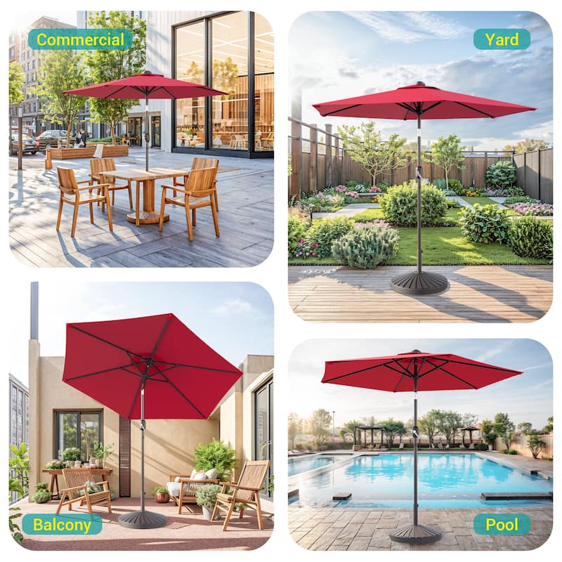 Bonosuki 7.5Ft LED Patio Market Umbrella Outdoor Table Umbrella