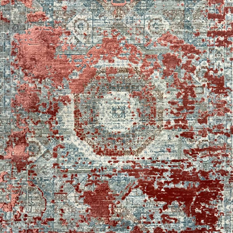HERAT ORIENTAL Turkish Modern Erased Design Wool & Silk Rug - 2' x 2'11"