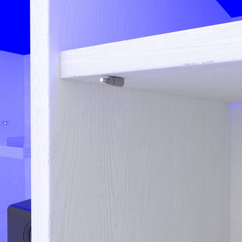 Modern 82.6" LED TV Console with Storage, RGB Lights, 31 Modes, and Remote Control for 75/80" TVs