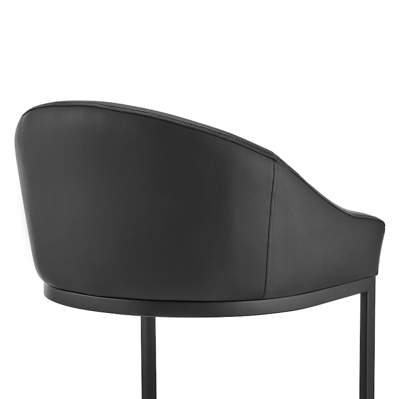 Katherine Upholstered Metal Bar or Counter Height Stool with Cantilever Base