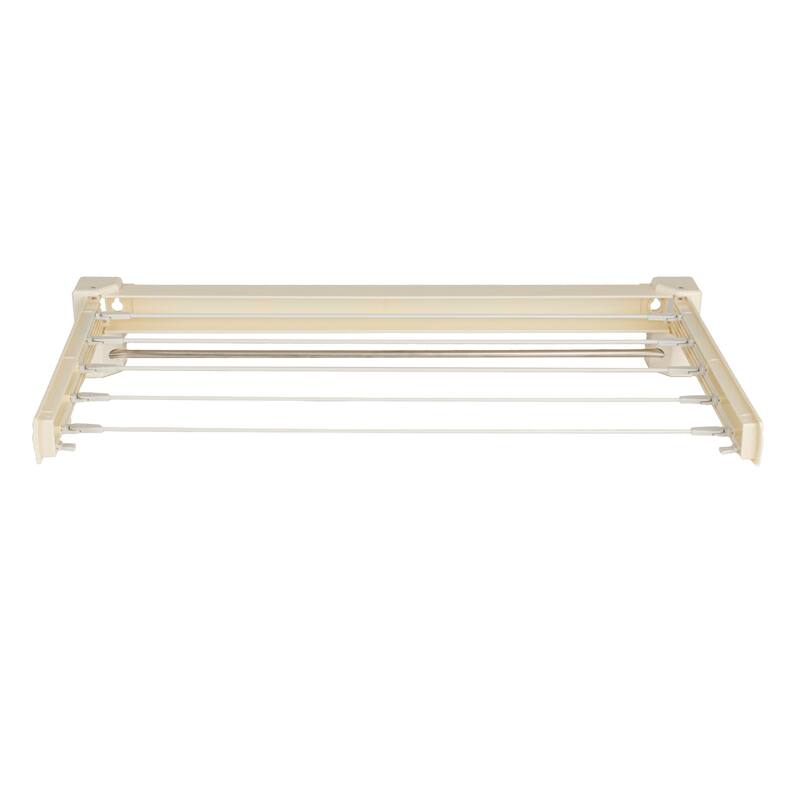 Household Essentials Metal and Plastic Wall Mount Telescoping Drying Rack