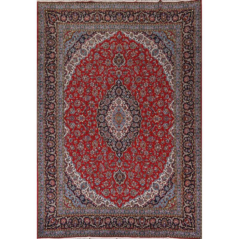 Floral Kashan Turkish Rug Oriental Machine-Made Carpet - 9'8" x 13'3"
