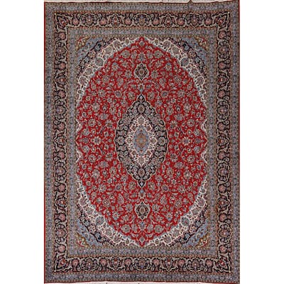 Floral Kashan Turkish Rug Oriental Machine-Made Carpet - 9'8" x 13'3"