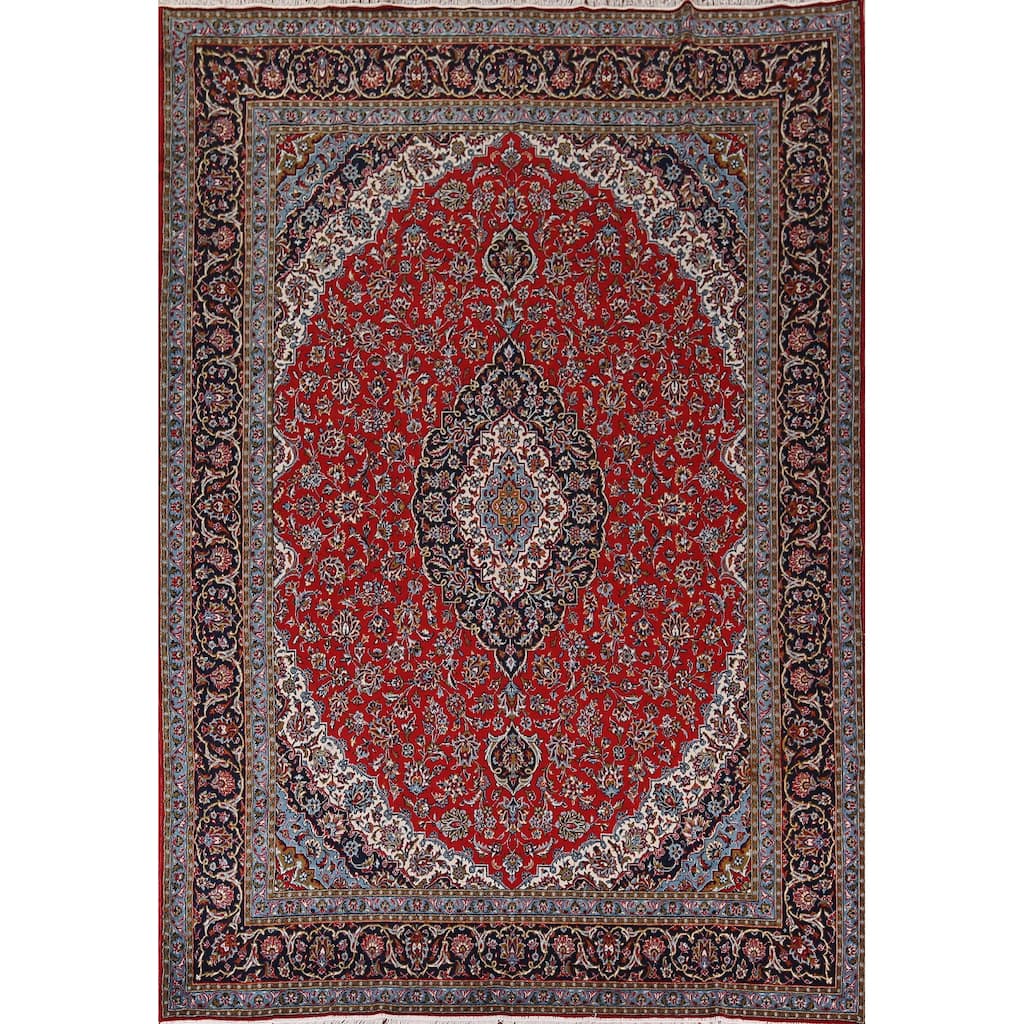 Floral Kashan Turkish Rug Oriental Machine-Made Carpet - 9'8" x 13'3"