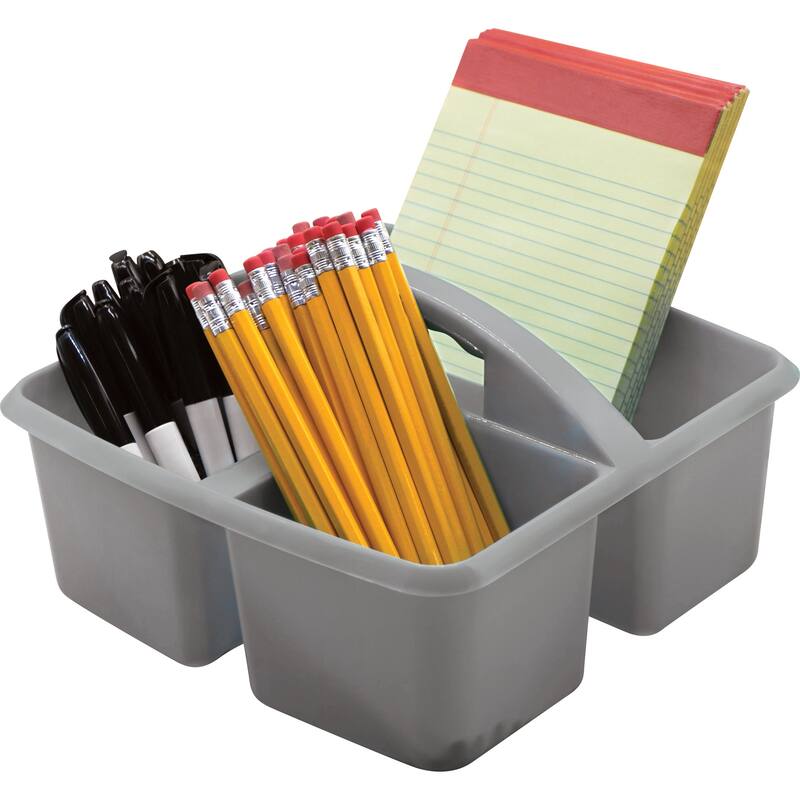 Teacher Created Resources Gray Plastic Storage Caddy, Pack of 6
