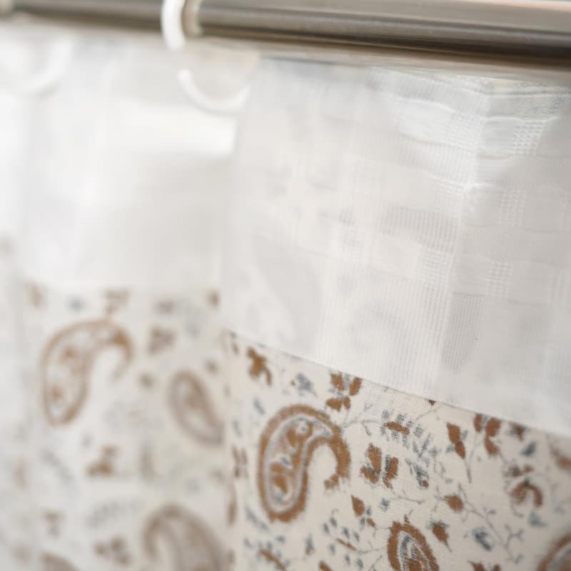 Fabdivine Block Print Curtain or Drape Decorative Home Accent Bed or Living Room