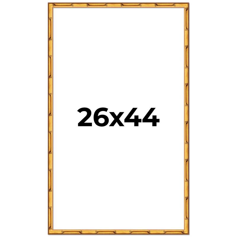 26x44 Frame Gold Bamboo Picture Frame Modern Photo Frame Includes UV Acrylic Shatter Guard Front Acid Free Foam Backing Board
