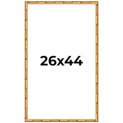26x44 Frame Gold Bamboo Picture Frame Modern Photo Frame Includes UV Acrylic Shatter Guard Front Acid Free Foam Backing Board