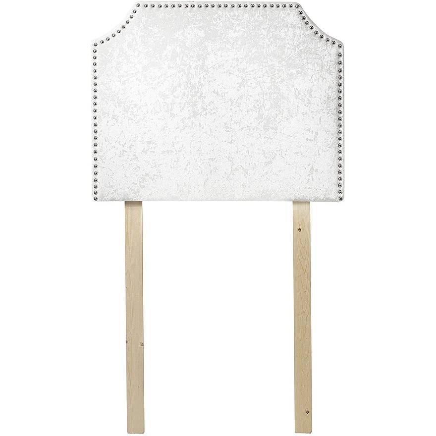 Bevel Tacked Plush College Headboard with Legs - Velvet Crush