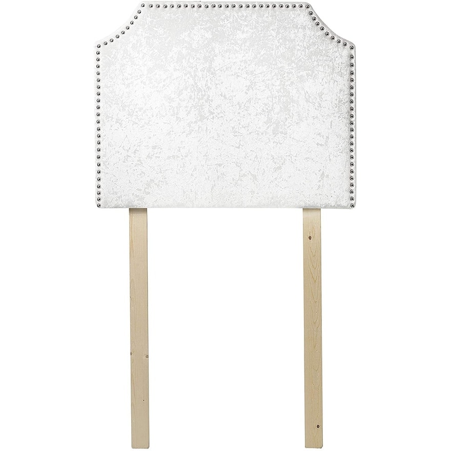 Bevel Tacked Plush College Headboard with Legs - Velvet Crush