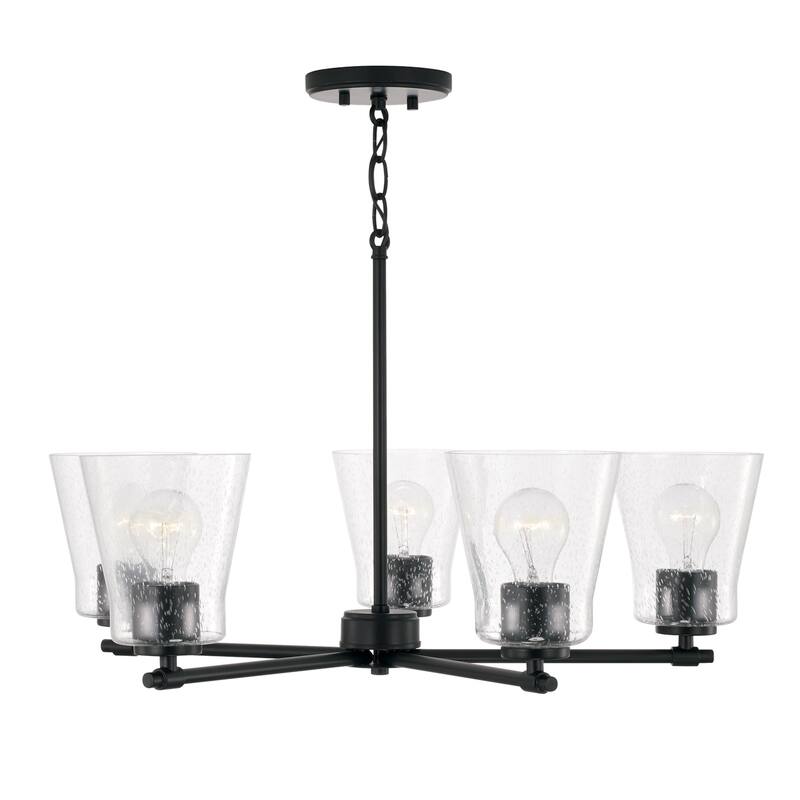 Baker 5-light Chandelier w/ Clear Seeded Glass