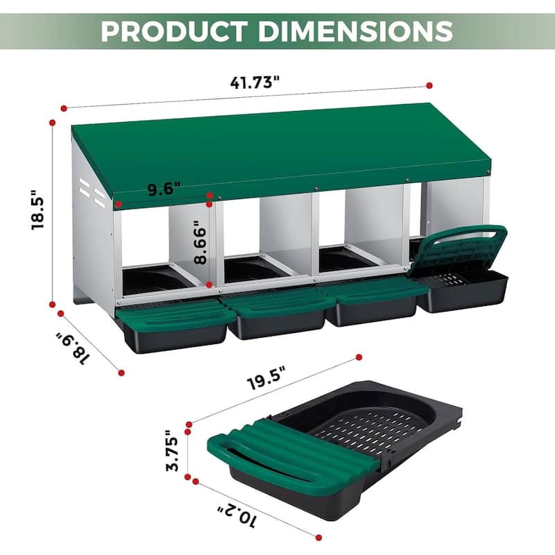 4 Holes Egg-Laying Boxes Nesting Boxes for Chickens Coops