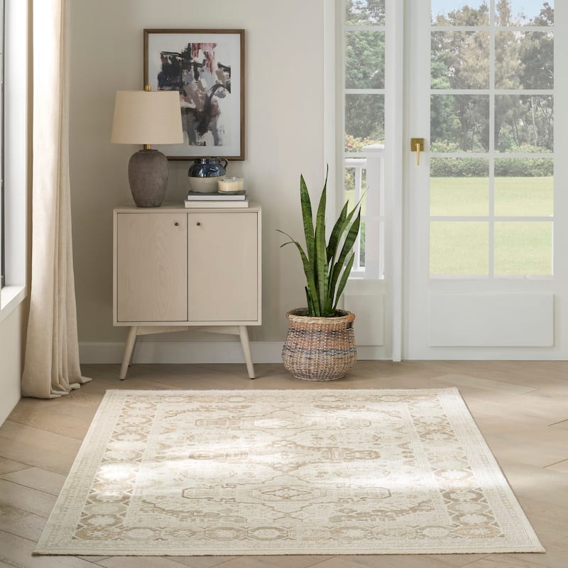 Nourison Pardis Indoor only Cream / Ivory Persian Area Rug