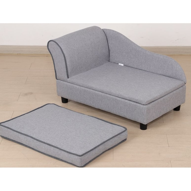 Kid's Washable Linen Chaise in Gray
