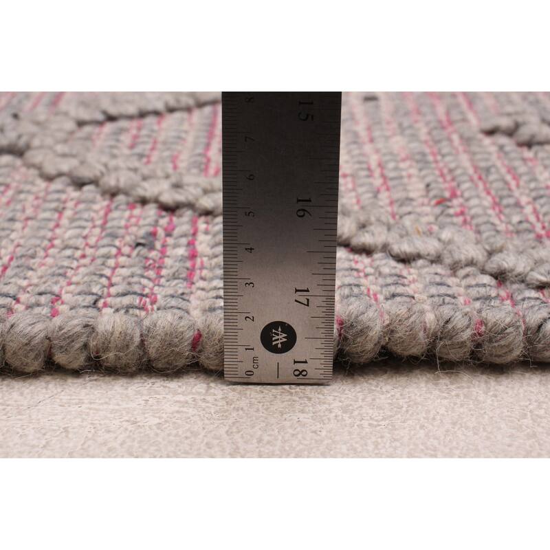 ECARPETGALLERY Braid weave Sienna Grey Wool Rug - 6'1 x 8'10
