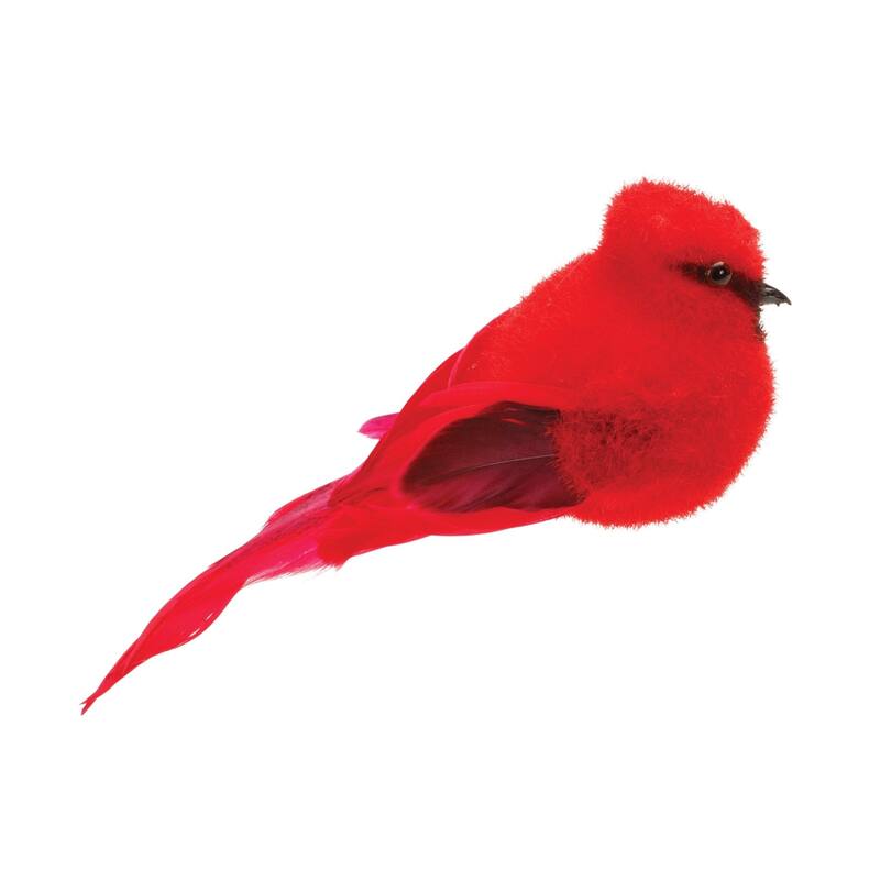 Feathered Cardinal Christmas Figurines - 7" - Red - Set of 12