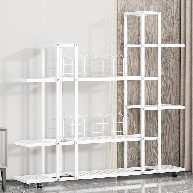 Metal Plant Stand, Indoor Plant Shelf for Multiple Planter, Wrought Iron Multiple Flower Pot Holder Shelf Plant Display