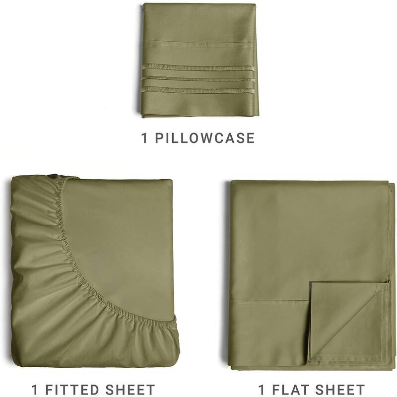 CGK Linens Brushed Microfiber Soft Wrinkle free 4 Piece Bed Sheet Set