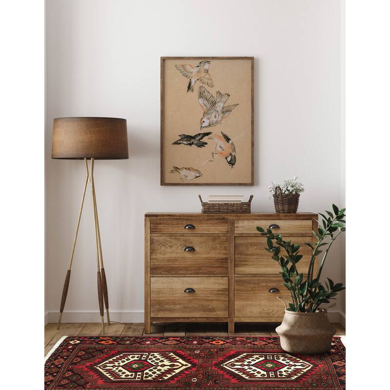 ECARPETGALLERY Hand-knotted Andelz Dark Red Wool Rug - 3'3 x 4'7