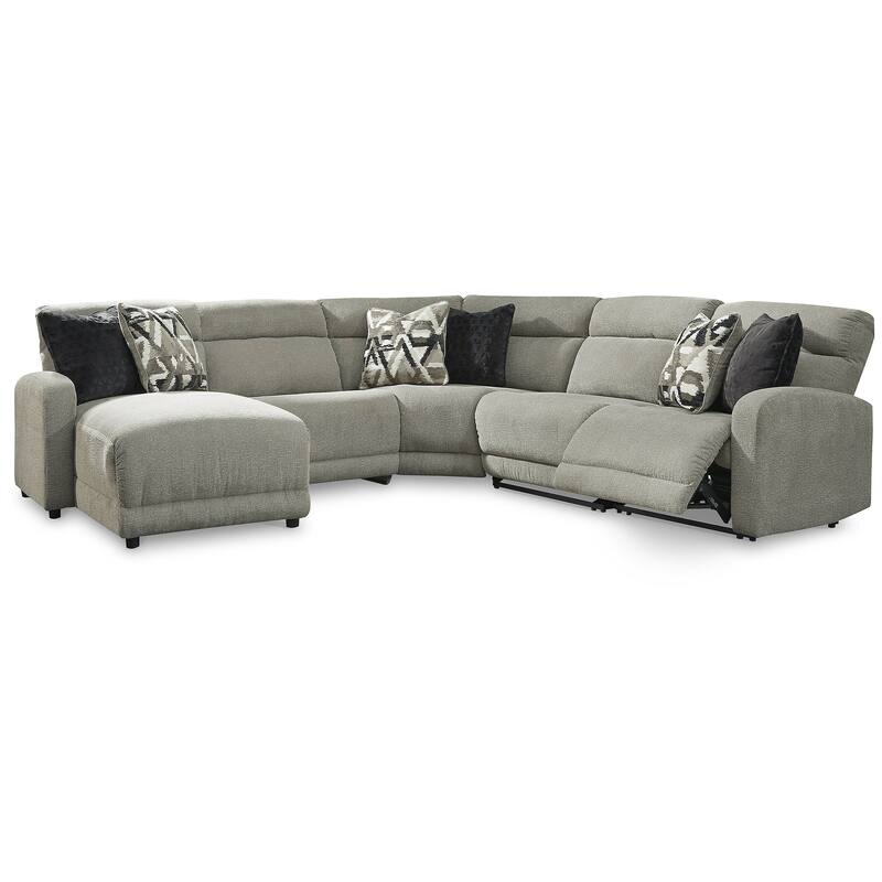 Signature Design by Ashley Colleyville Gray 5-Piece Power Reclining Sectional with Chaise - 104"W x 105"D x 39"H