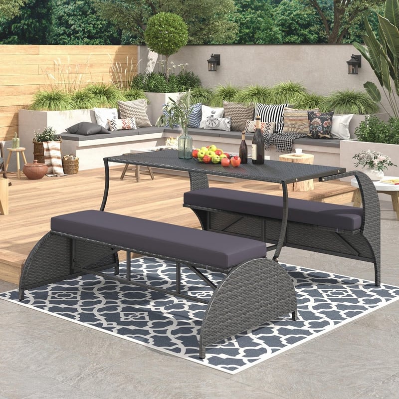 Versatile 3-Piece Outdoor Bistro Set Converts to Table and Seats for Gardens and Lawns