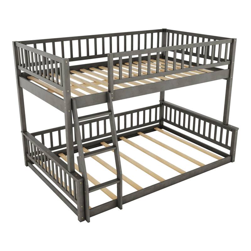 Bunk beds with ladder and guard rails