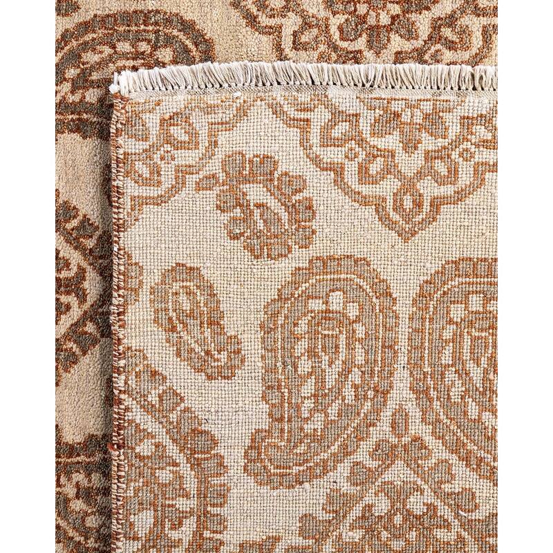 Ikat One-of-a-Kind Hand-Knotted Area Rug - Beige, 8' 3" x 10' 4" - 8' 3" x 10' 4"