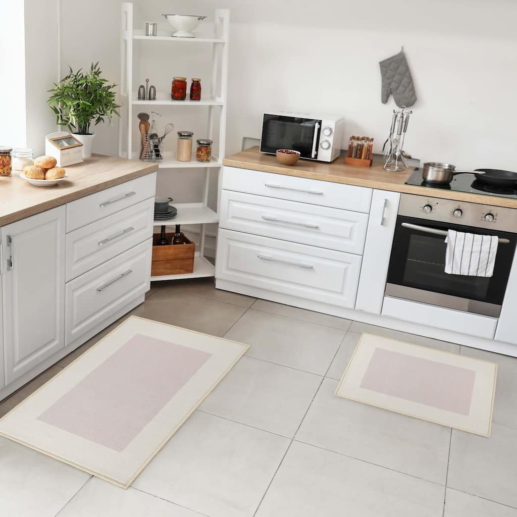 Modern Washable Non-Slip Backing 2 Piece Kitchen Rug Set by Superior