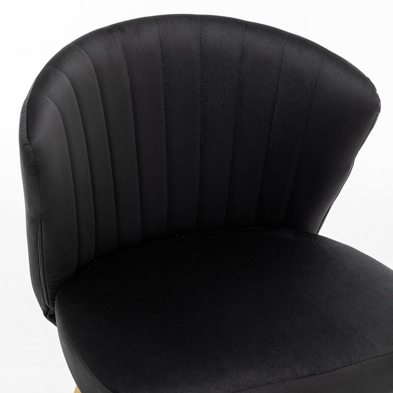 Modern Velvet Accent Chair with Channel-Tufted Design Comfortable and Trendy Armless Seat