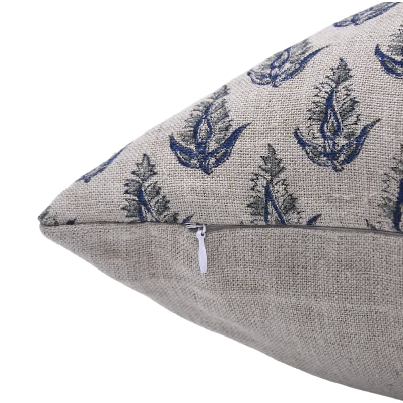 Linen Square Block print pillow Cover - Kanakbuta