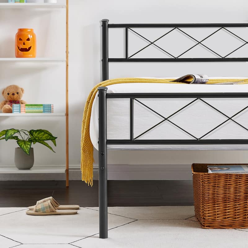 VECELO Modern Premium Metal Platform Bed Frames, Twin/Full/Queen Size Bed, Student apartment Beds