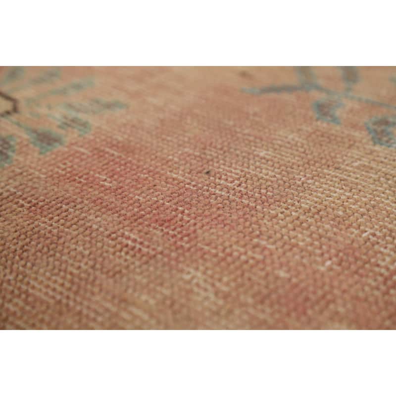 Tabriz Persian Vintage Area Rug Hand-Knotted Orange Wool Carpet - 9'7" x 12'8"