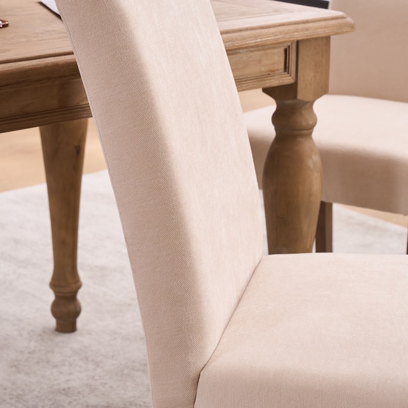 Boucle Fabric Upholstered Dining Chairs (Set of 2)