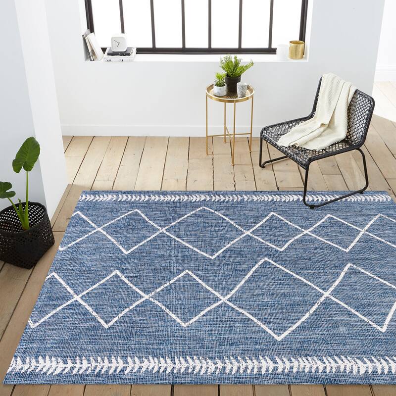 JONATHAN Y Kafel Tribal Diamond Trellis Indoor/Outdoor Area Rug
