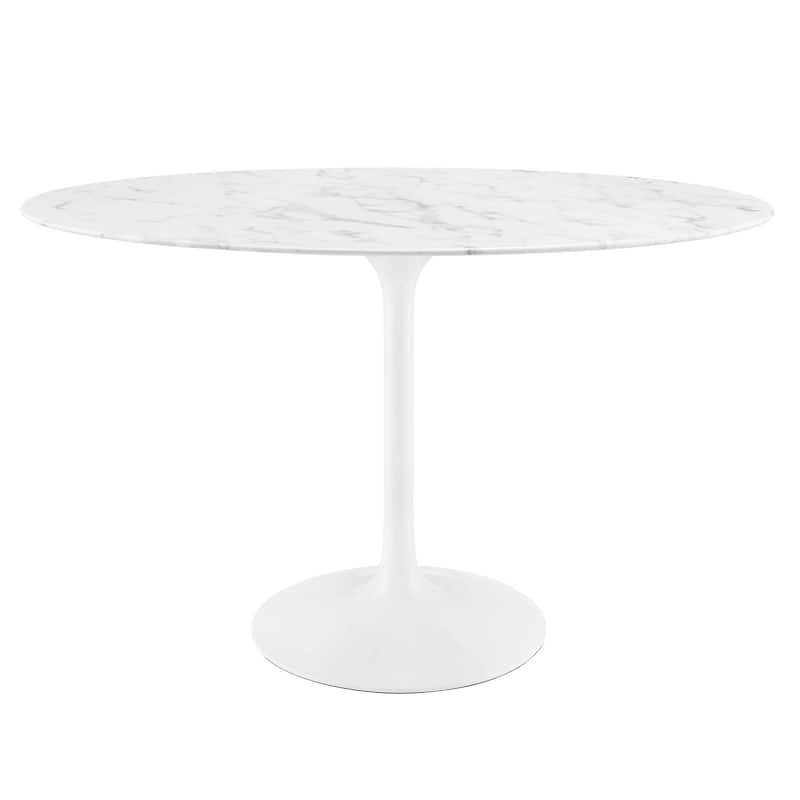 48" Oval Artificial Marble Dining Table