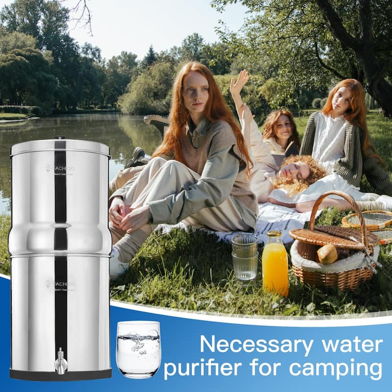 2 25G Gravity Fed Water Filter System with Purification Filter and