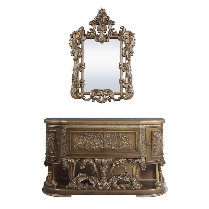 Constantine Brown & Gold Finish Mirror - Mirror Only - Brown,Gold